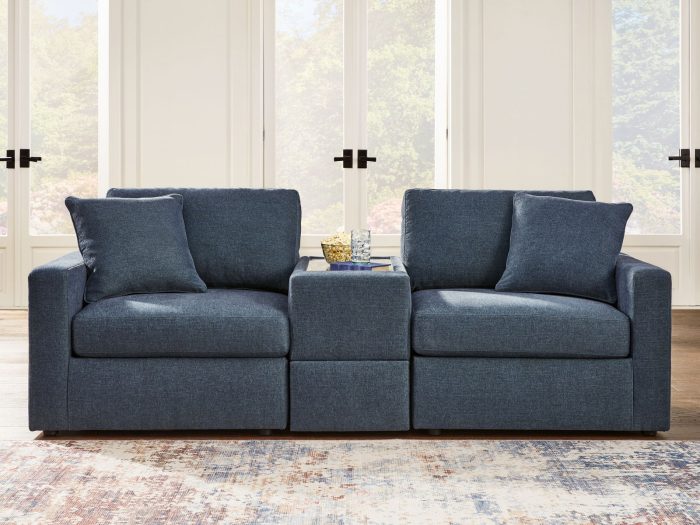 Modmax - Ink - 3-Piece Sectional Sofa With Storage Console - Fabric - Image 2