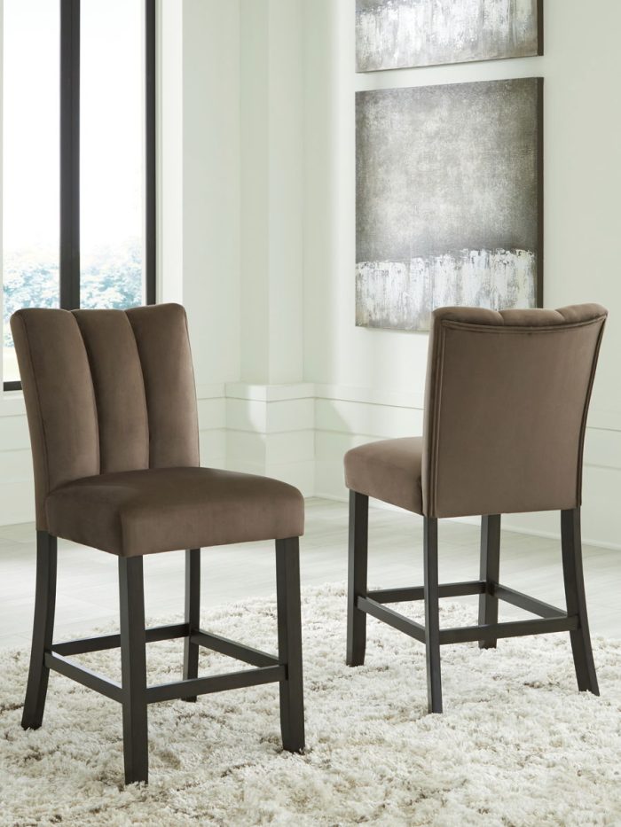 Jeshina - Mocha - Upholstered Barstool (Set of 2) - Image 4