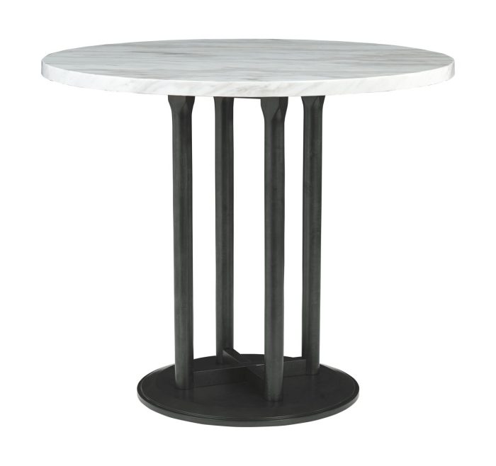 Centiar - Black / Gray - 5 Pc. - Counter Table, 4 Upholstered Barstools - Image 3