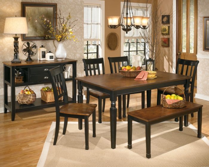 Owingsville - Black / Brown - Large Dining Room Bench - Image 4