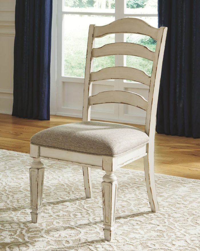 Realyn - Chipped White - Dining UPH Side Chair (Set of 2) - Ladderback - Image 2