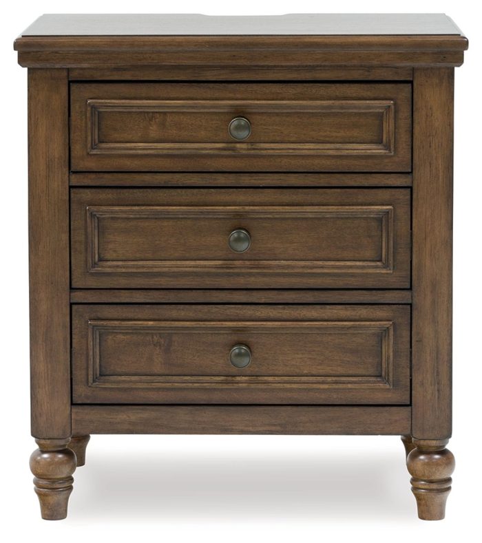 Sturlayne - Brown - Three Drawer Night Stand - Image 3