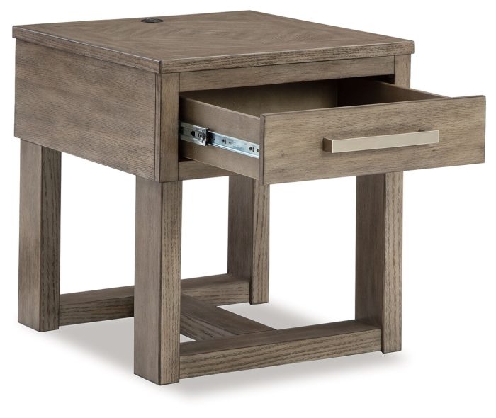 Loyaska - Grayish Brown - Rectangular End Table - Image 2