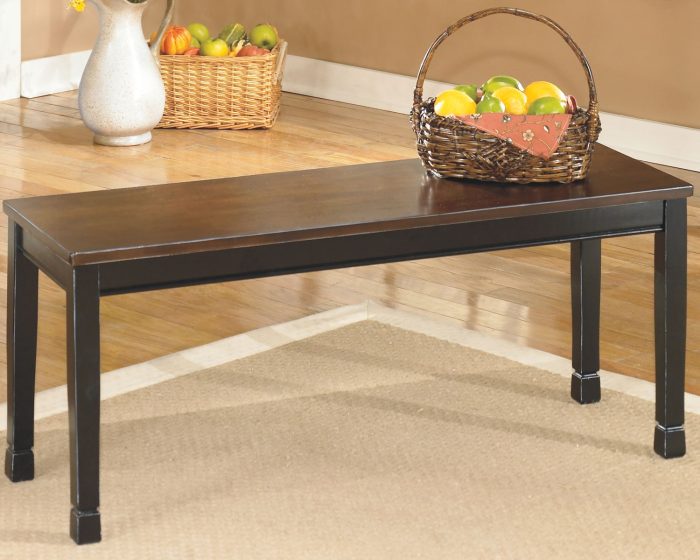 Owingsville - Black / Brown - Large Dining Room Bench - Image 2