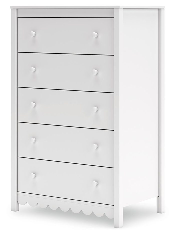 Hallityn - White - Five Drawer Chest - Image 3