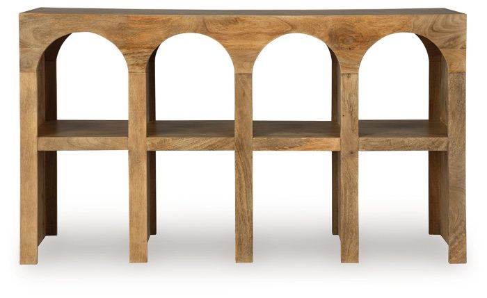 Luzmanacy - Natural Brown - Console Sofa Table - Image 3