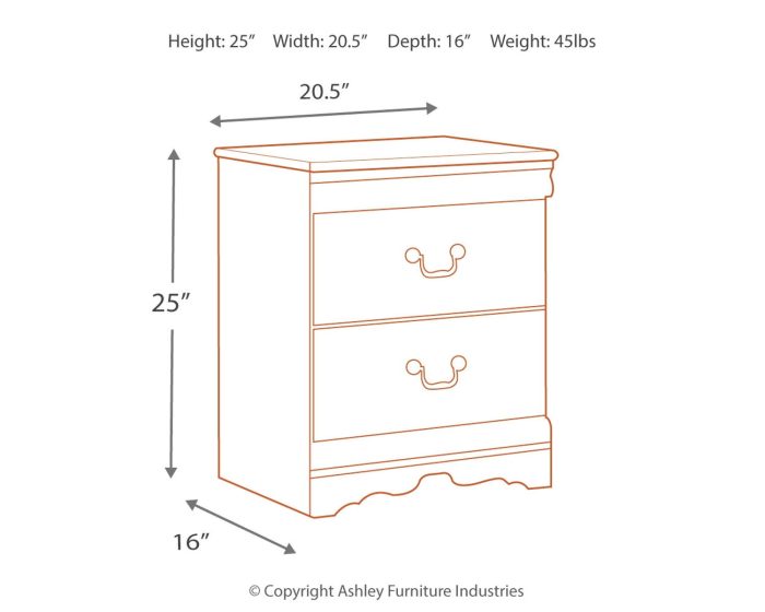 Anarasia - White - Two Drawer Night Stand - Image 3