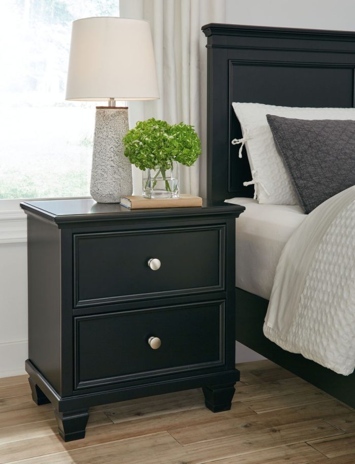 Lanolee - Black - Two Drawer Nightstand - Image 2