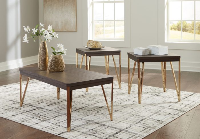 Bandyn - Brown / Champagne - Occasional Table Set (Set of 3) - Image 3