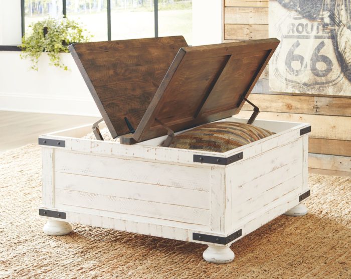 Wystfield - White / Brown - Cocktail Table with Storage - Image 3