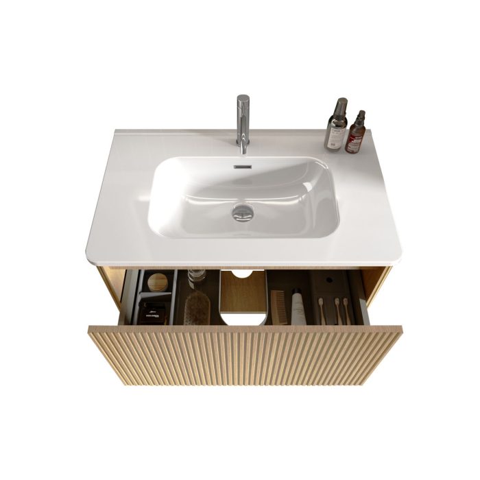 Etna - Striped Bathroom Vanity With Ceramic Sink, Wall Mounted Floating Bathroom Vanity For Modern Bathroom - Image 10