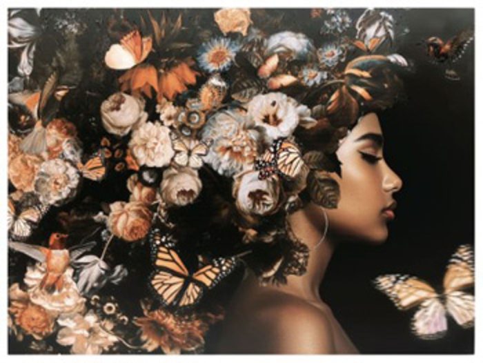 Valfer - Orange / Black / White - Wall Art