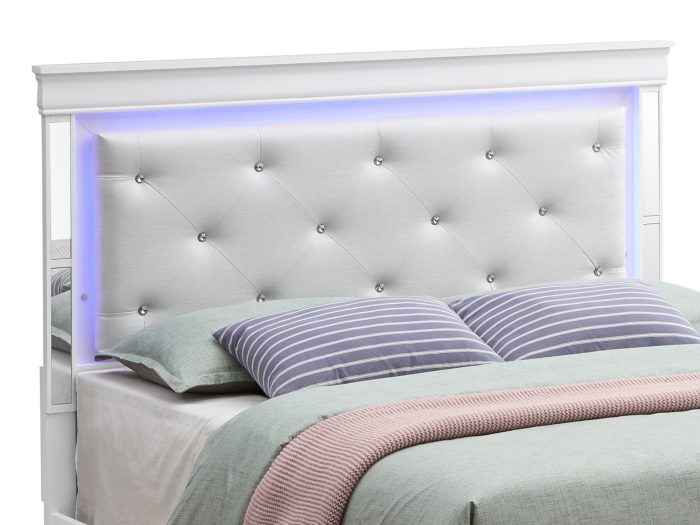 Bed With LED Light Accents Headboard - Image 13