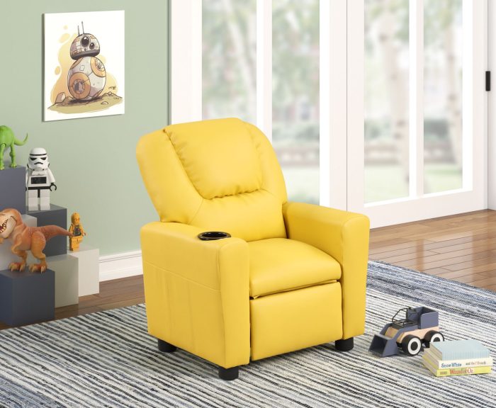 Marisa - PU Leather Kids Recliner Chair With Cupholder - Image 2