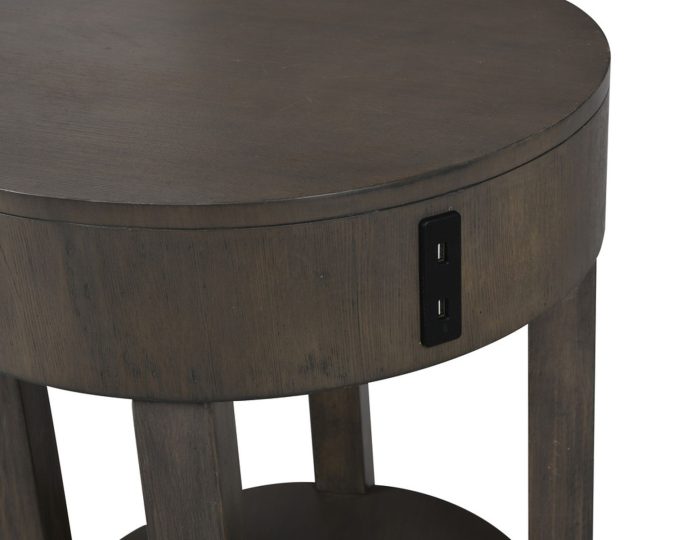 Jonah - MDF End Table With USB Ports - Light Brown - Image 4
