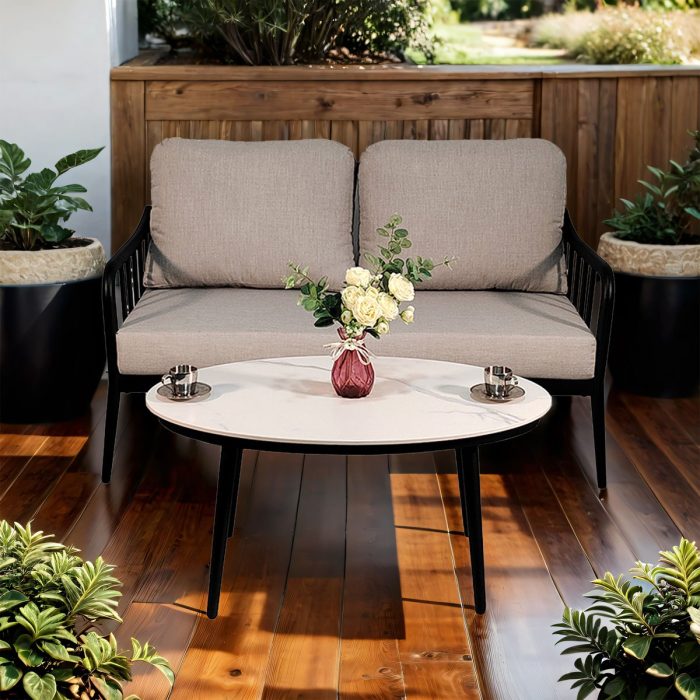 Outdoor Patio Modern Set With Removable Sunbrella Cushions And Table - Image 4