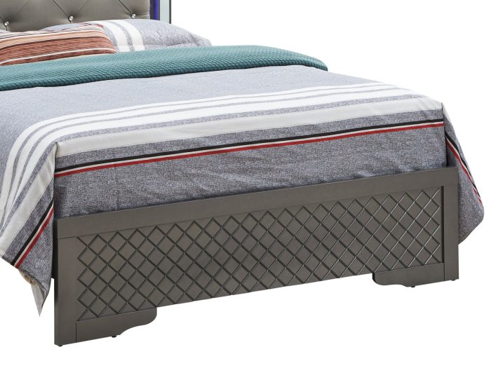 Bed With LED Light Accents Headboard - Image 10