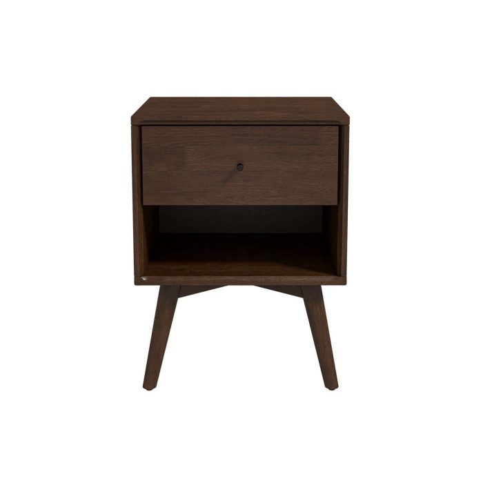 Caroline - Mid-Century Modern Style Night Stand - Brown - Image 2