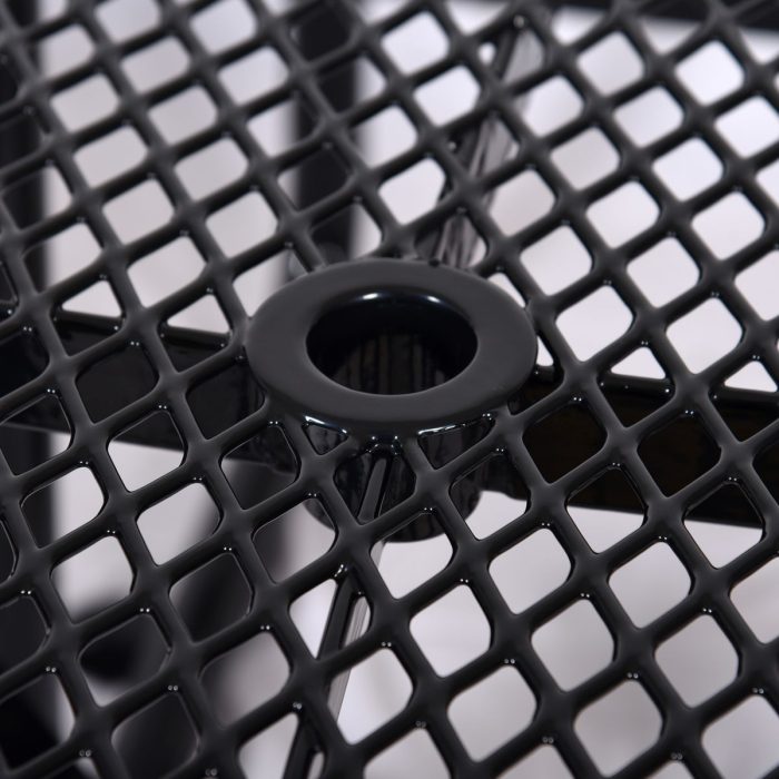 Square Outdoor Steel Picnic Table, With Umbrella Pole - Image 4