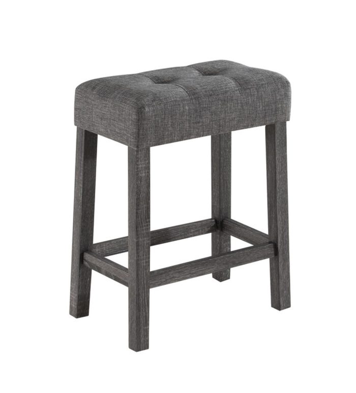 Lux - 3 Piece Counter Height Pub Table With Tufted Linen Stools (Set of 3) - Image 6