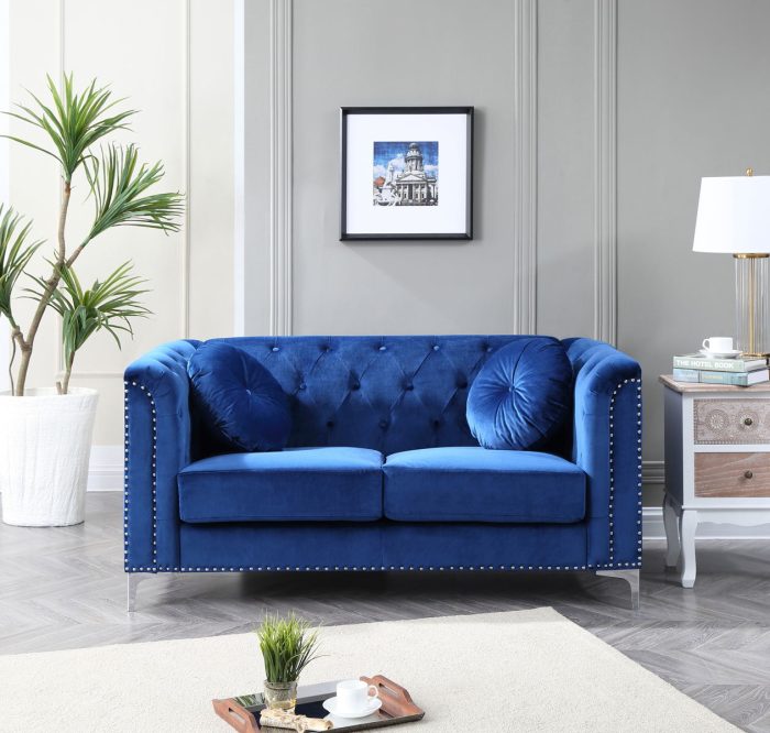 Stylish Sloped Arm Loveseat - Image 7