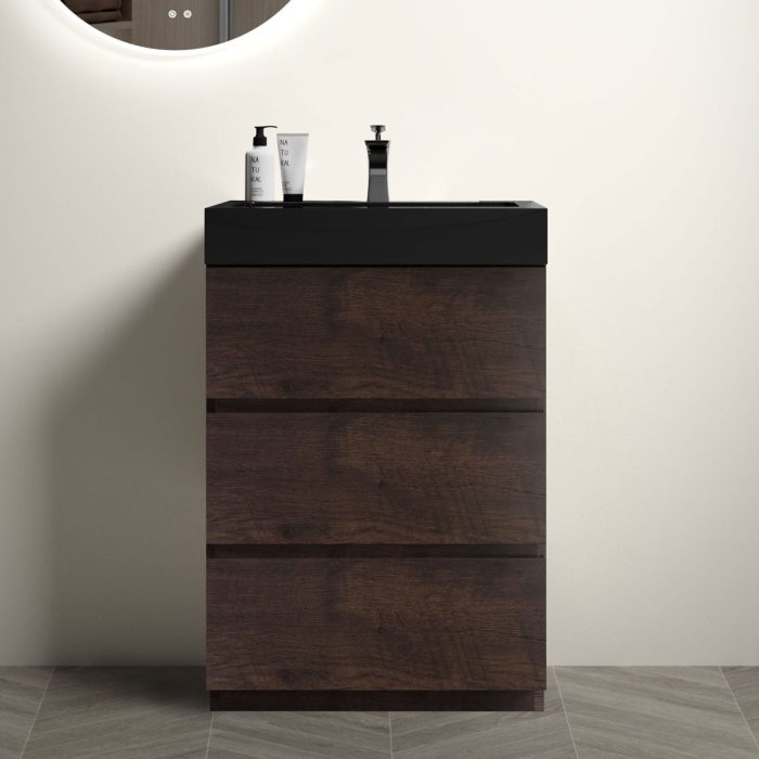 Alice - Bathroom Vanity With Large Storage Freestanding Bathroom Vanity, Sink For Modern Bathroom, One-Piece Sink Basin Without Drain And Faucet - Image 9