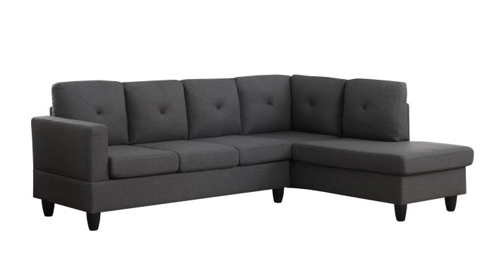 Santiago - Linen Sectional Sofa With Right Facing Chaise - Image 4