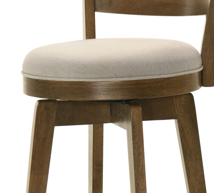 Joplin - 20.5" Ladder Back Counter Height Swivel Chair With Upholstered Seat - Image 6