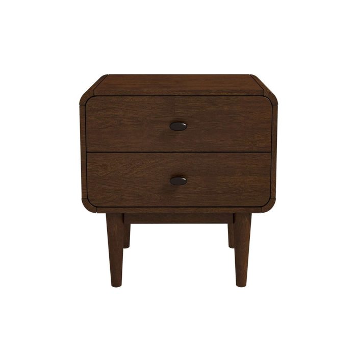 Alexa - Mid-Century Modern Style Night Stand - Brown - Image 4