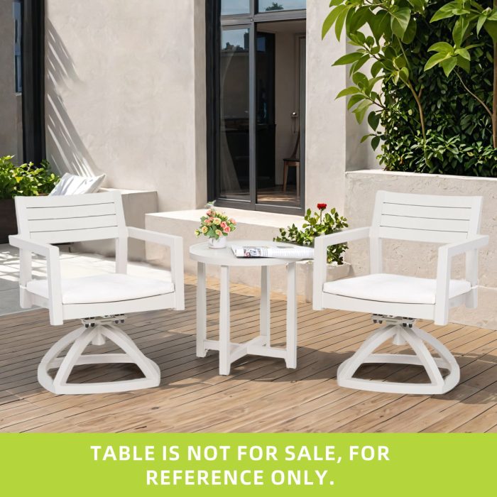 Outdoor Patio Swivel Rocker With Outdoor Grade Sunbrella Fabric Cushions (Set of 2) - Grayish - Image 2