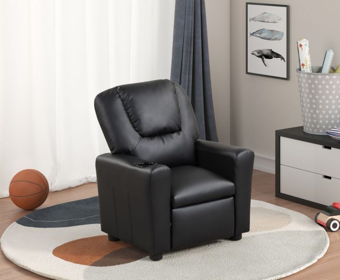 Marisa - PU Leather Kids Recliner Chair With Cupholder - Image 9