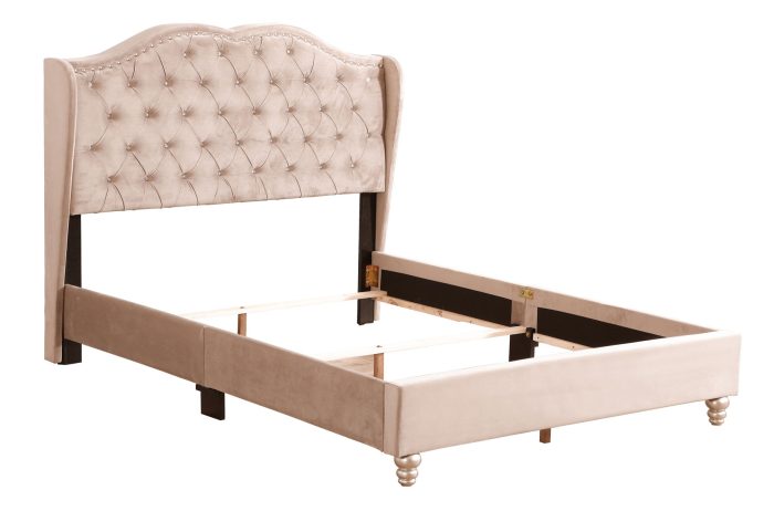 Upholstered Velvet Bed Transitional - Image 3