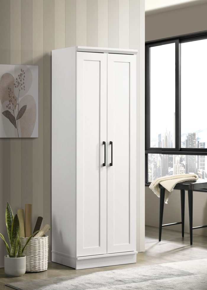 Evelyn - Sleek Storage Cabinet With Framed Panel Design - White - Image 3