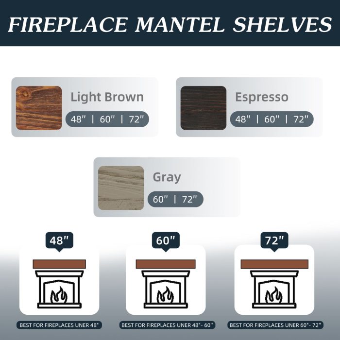 Rustic Wood Fireplace Mantel, Wall-Mounted & Floating Shelf For Home Decor - Image 10