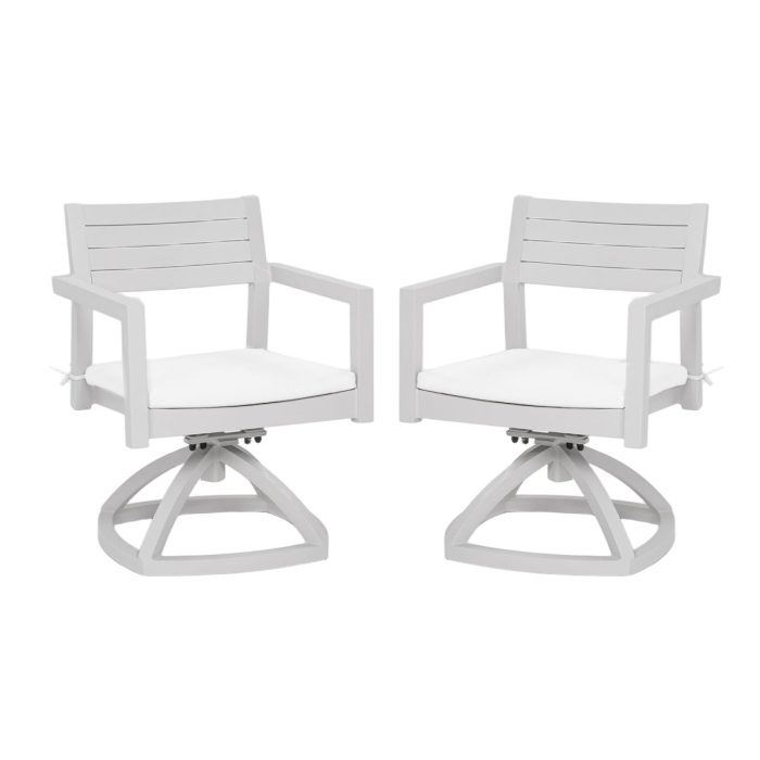 Outdoor Patio Swivel Rocker With Outdoor Grade Sunbrella Fabric Cushions (Set of 2) - Grayish