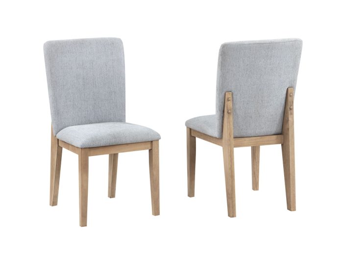 Caspian - Linen And Oak Finish Dining Chair (Set of 2) - Gray - Image 3