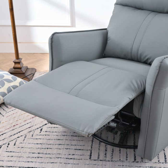 360° Modern Small Rocking Swivel Recliner Chair With Side Pocket - Image 4