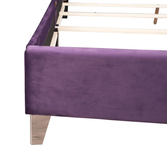 Upholstered Nailhead Trim Chic Bed - Image 5