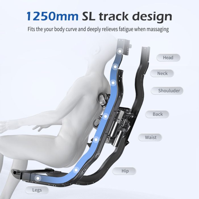 Bosscare - 2023 Brand New Update Gr8686 Massage Chairs With Ai Voice, App Control Sl Track Zero Gravity Full Body Massage Recliner - Gray - Image 3