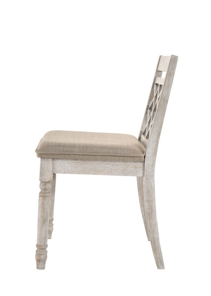 Havanna - Wide Contemporary Fabric Chair With Cushion (Set of 2) - Off White - Image 2