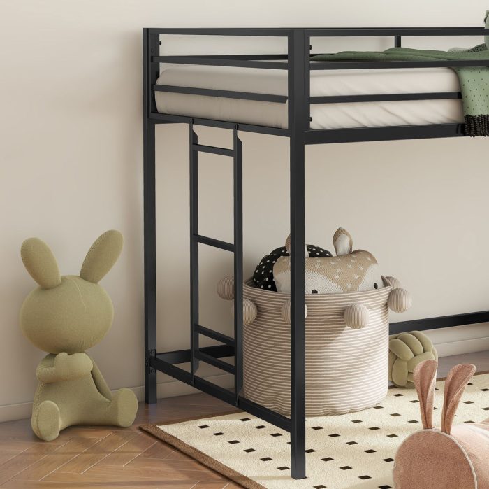 Adam - Junior Twin Loft Bunk - Black - Image 2
