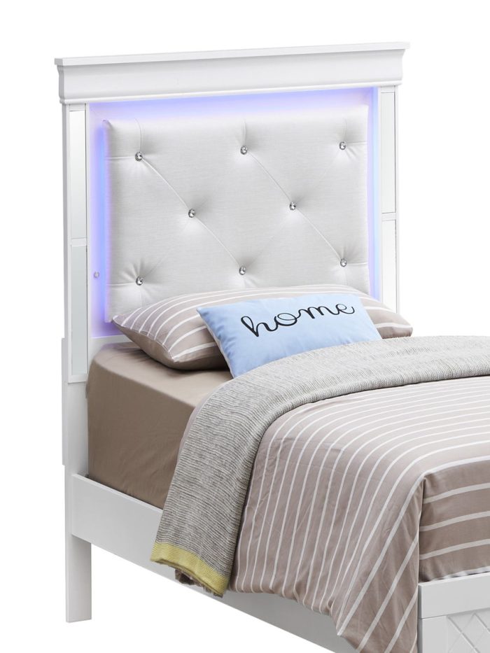 Bed With LED Light Accents Headboard - Image 9
