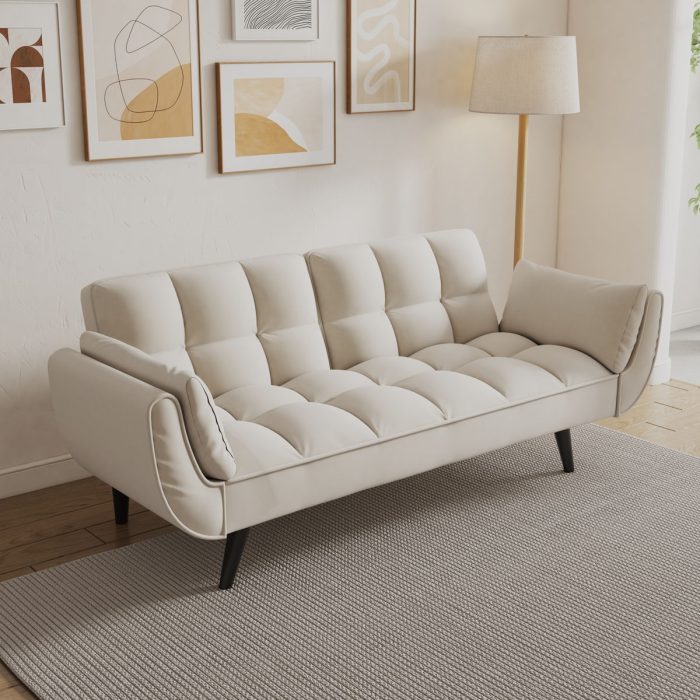 Sofa Soft Two Armrests Throw Pillow Pillow Comfortable Fit Apartment Bedroom Small Space - Image 5