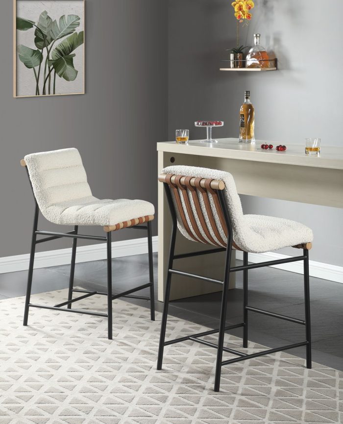 Lahni - 17" Boucle Fabric Counter Height Chair - Image 9