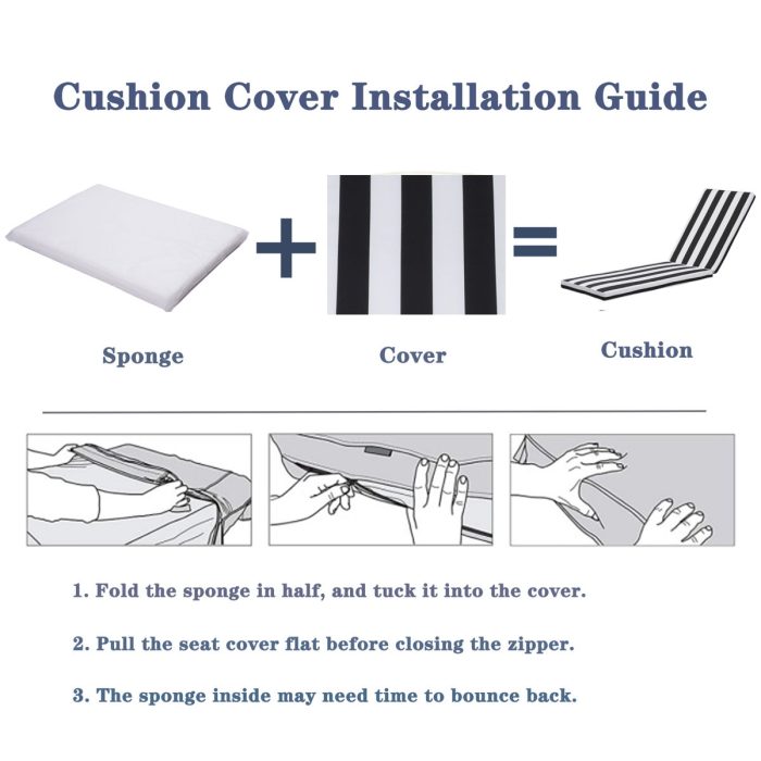 Outdoor Lounge Chair Cushion Replacement Patio Funiture Seat Cushion Chaise Lounge Cushion - Image 7