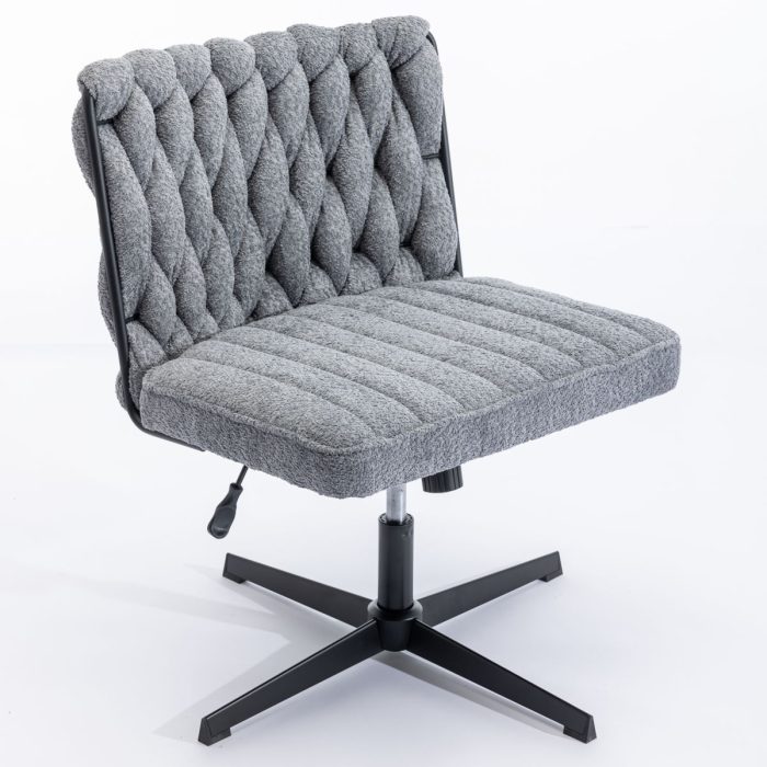 Armless Office Desk Chair No Wheels - Image 4