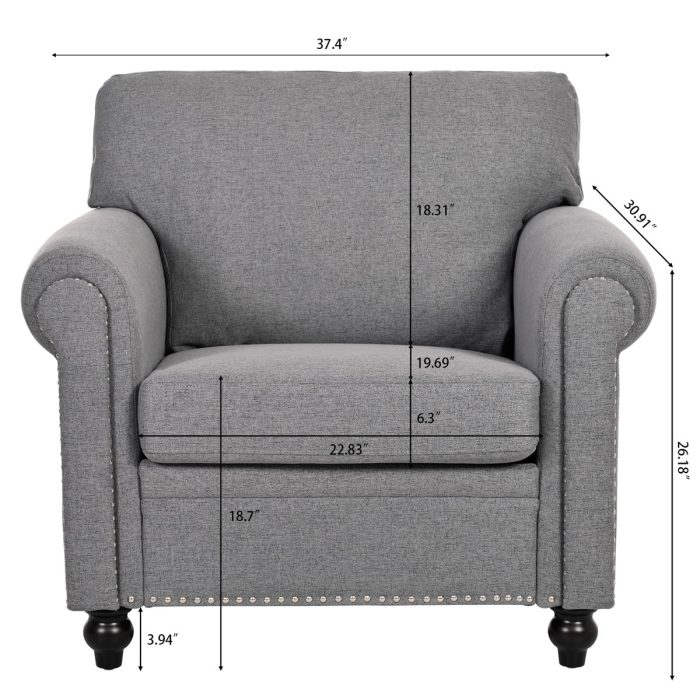 37.4" 1 Seater Sofa - Image 7