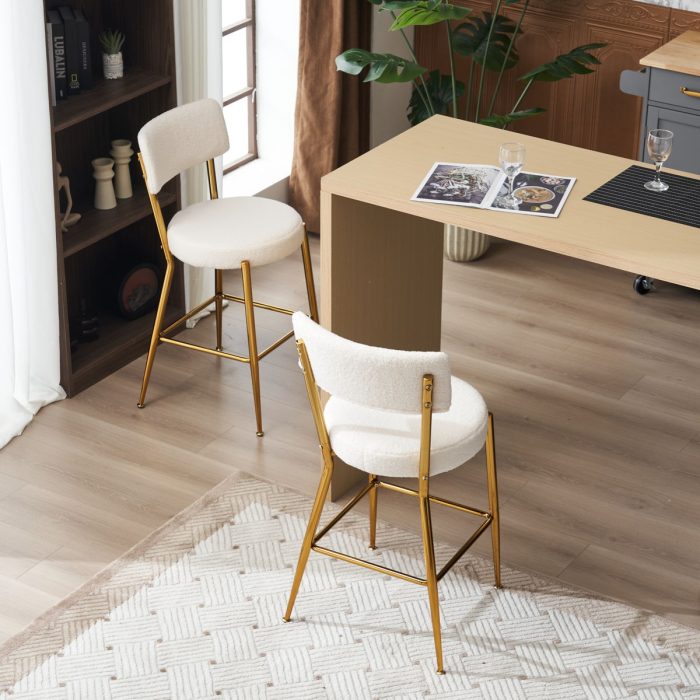 Modern Teddy Fabric Upholstered Bar Stools - Image 10