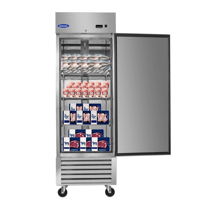 Commercial Freezer 23 Cu.Ft With 1 Solid Door Reach-In Freezers Stainless Steel Etl Approved Upright Freeze Storage - Silver - Image 4