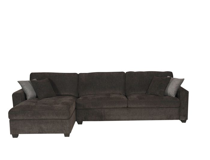 Polaris - Fabric Wide Reversible Sectional Sofa - Black - Image 3